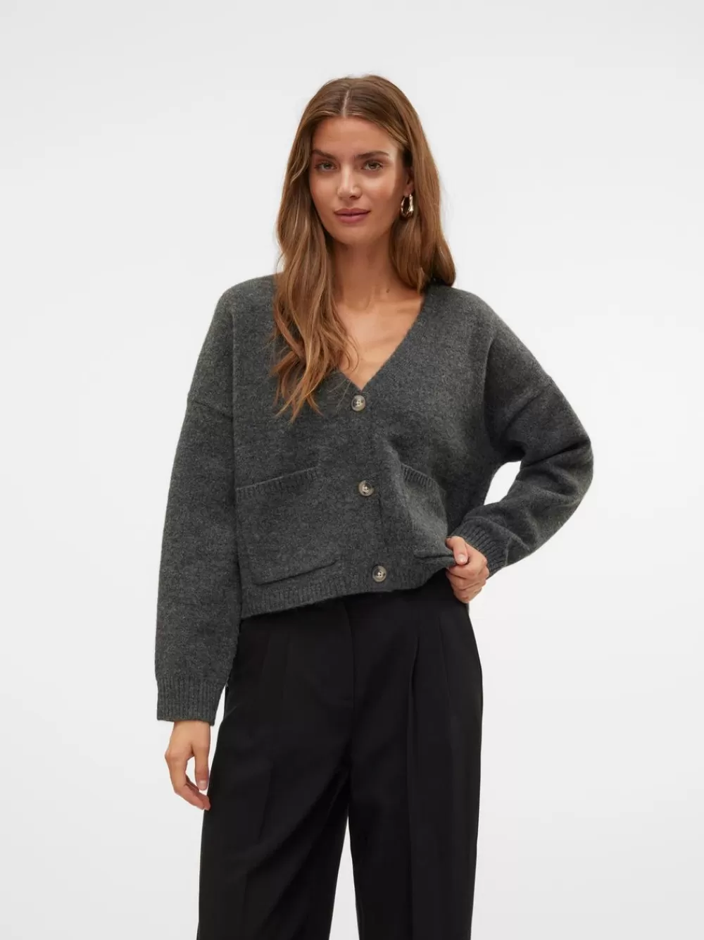 VERO MODA AWGEMMA Neuletakit Dark Grey Melange Fashion