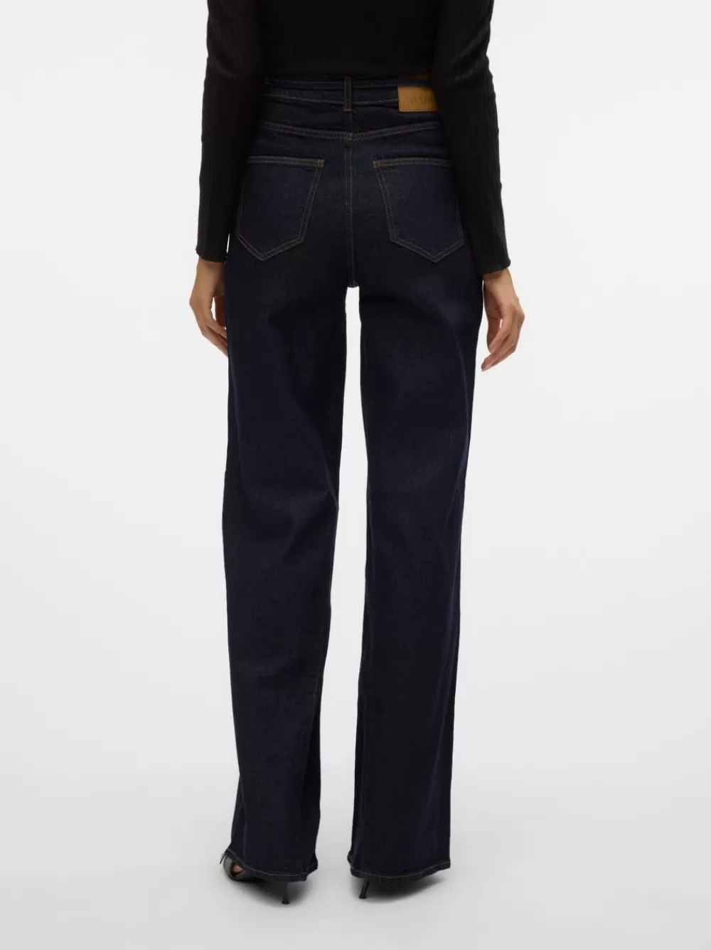 VERO MODA AWMADDIE Korkea vyötärö Wide leg fit Farkut Dark Blue Denim Best