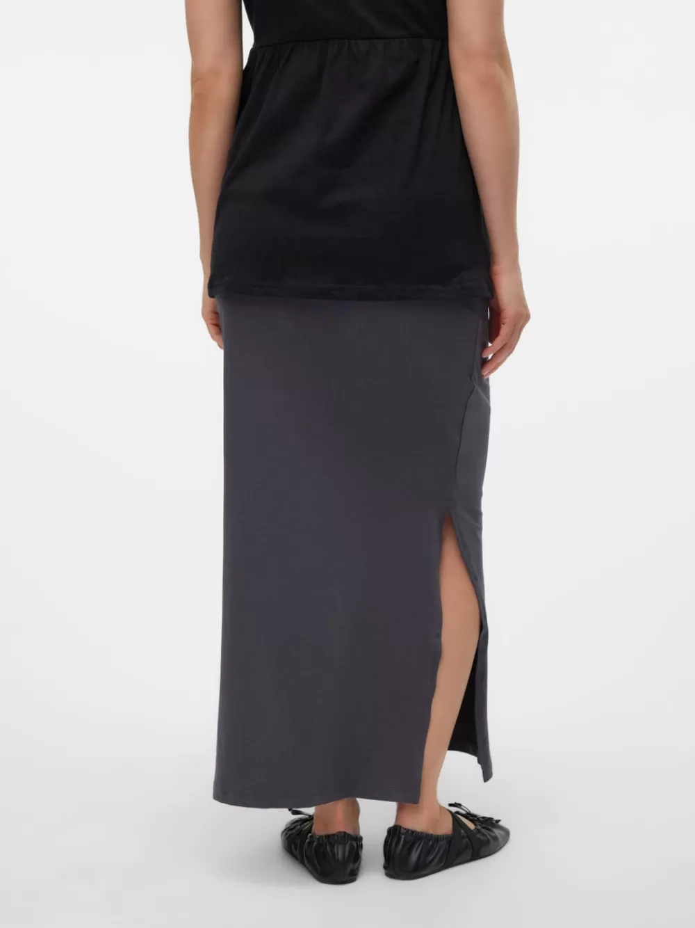 VERO MODA Korkea vyötärö Pitkä hame Asphalt Clearance