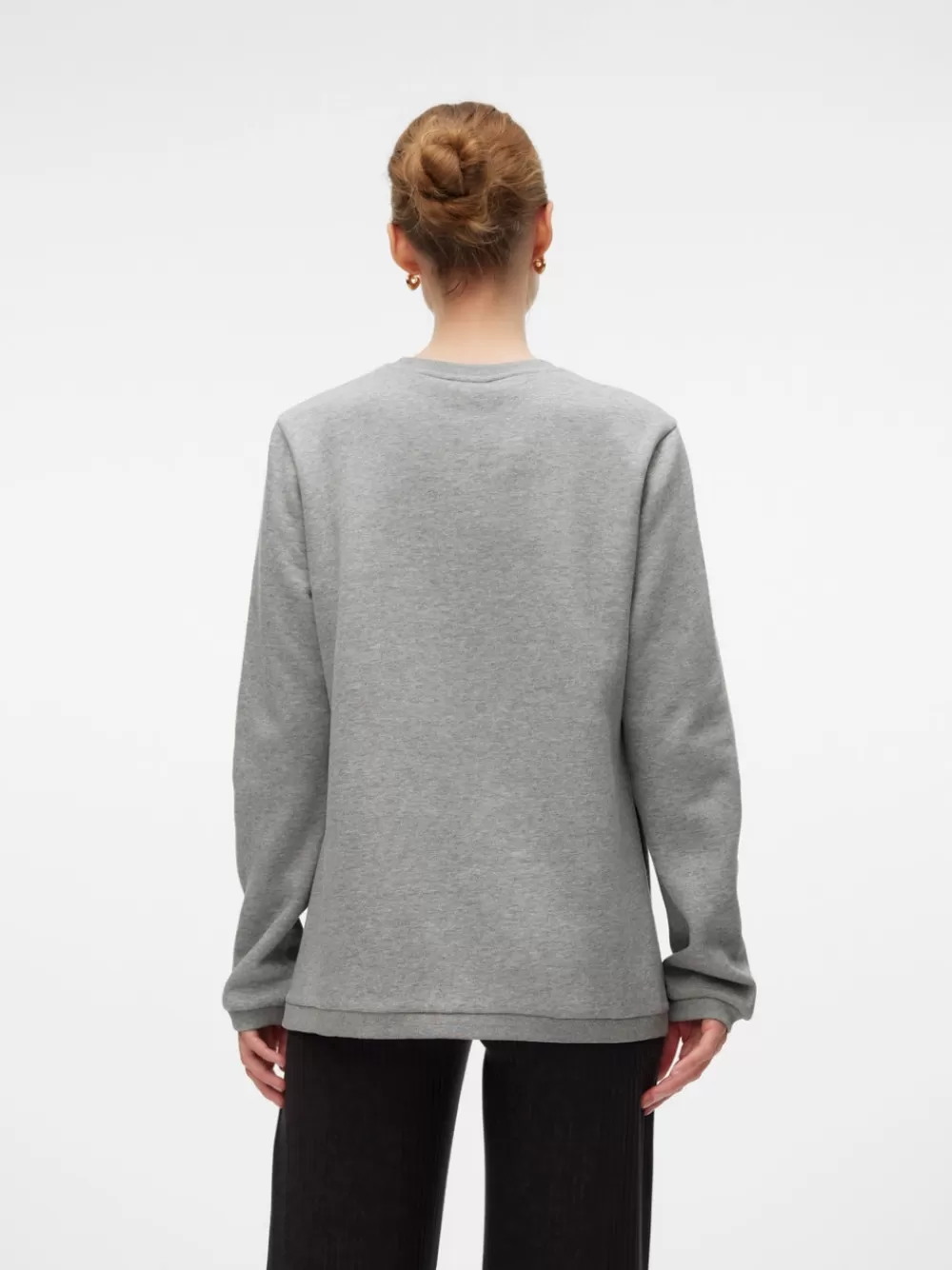 VERO MODA Loose fit O-pääntie Resorilliset hihansuut Svetarit Light Grey Melange Cheap