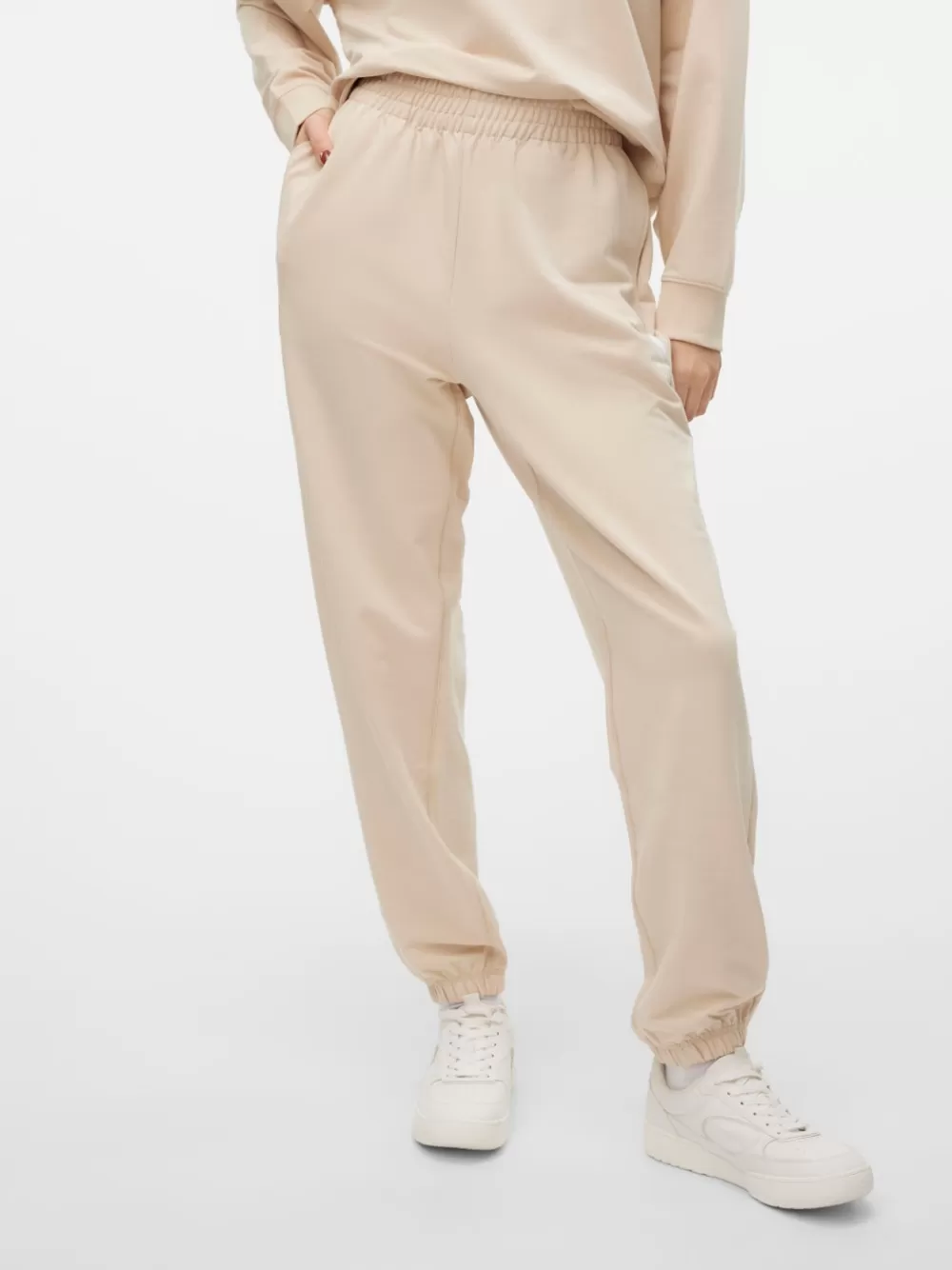 VERO MODA OL Normaali vyötärö Housut Oatmeal Online