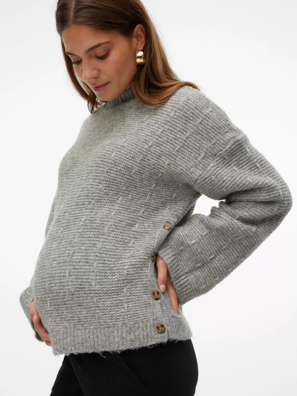 VERO MODA O-pääntie Neulepuserot Medium Grey Melange Flash Sale