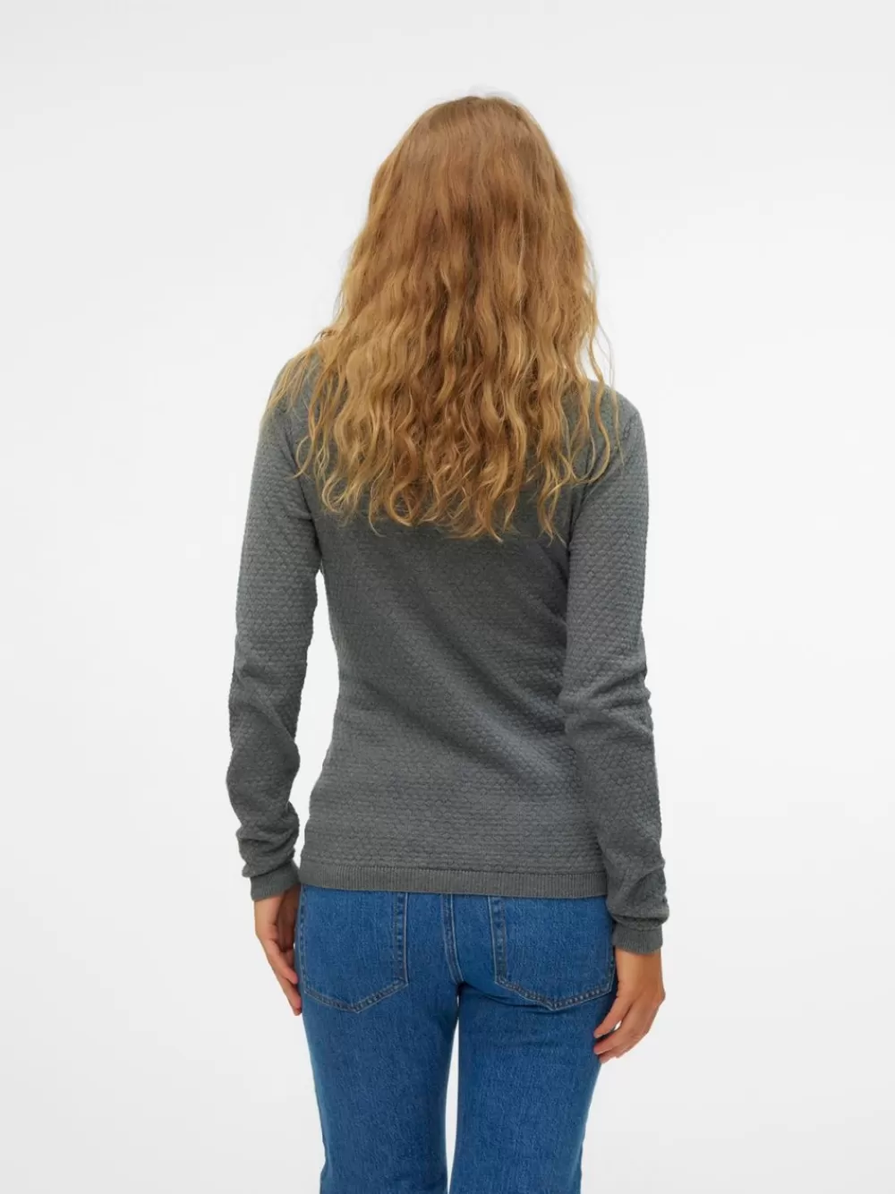 VERO MODA O-pääntie Neulepuserot Medium Grey Melange Hot