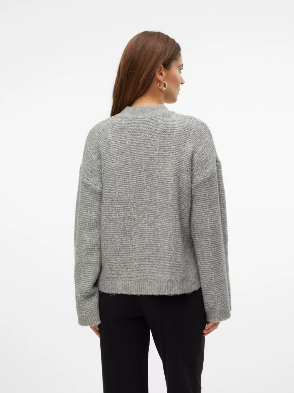 VERO MODA O-pääntie Neulepuserot Medium Grey Melange Flash Sale