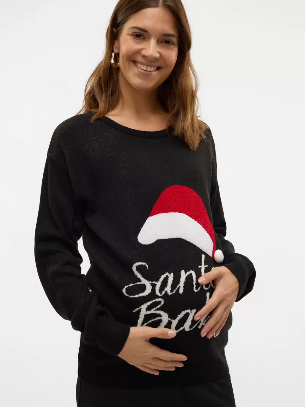 VERO MODA O-pääntie Resorilliset hihansuut Normaalit hihat Neulepuserot Black Cheap