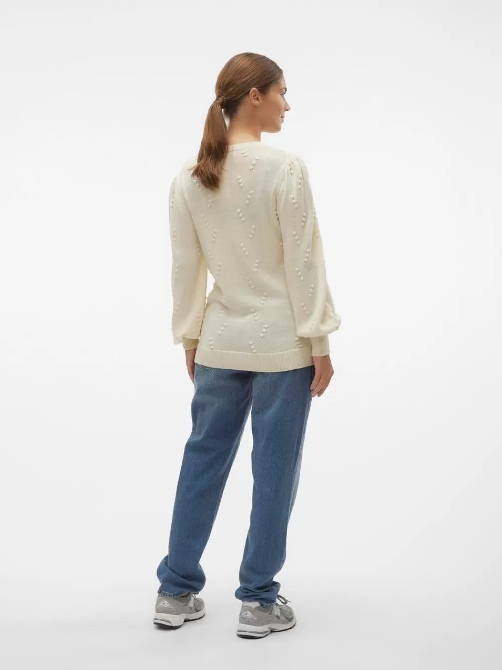 VERO MODA O-pääntie Resorilliset hihansuut Pallohihat Neulepuserot Birch Shop