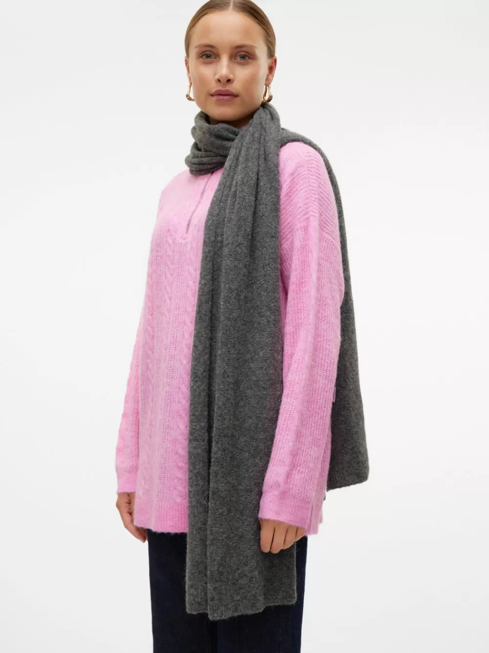 VERO MODA Paksut huivit Dark Grey Melange Outlet