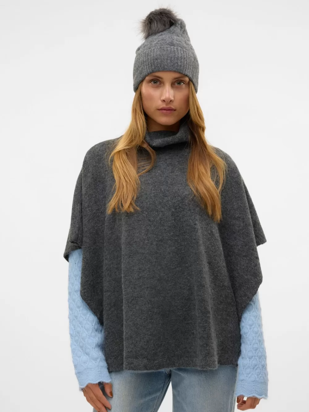 VERO MODA Ponchot Dark Grey Melange Online