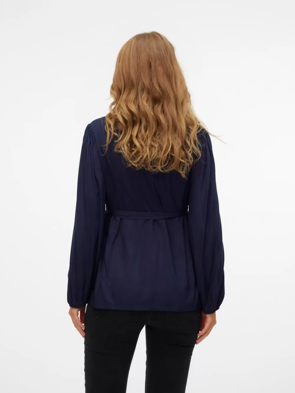 VERO MODA Regular fit Kiinalaiskaulus Napitetut hihansuut Pallohihat Topit Navy Blazer Sale