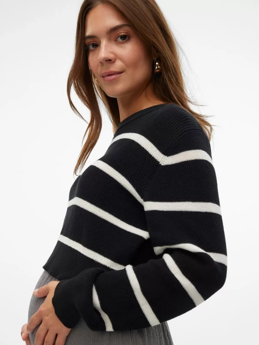 VERO MODA Regular fit Korkea kaulus Resorilliset hihansuut Neulepuserot Black Store