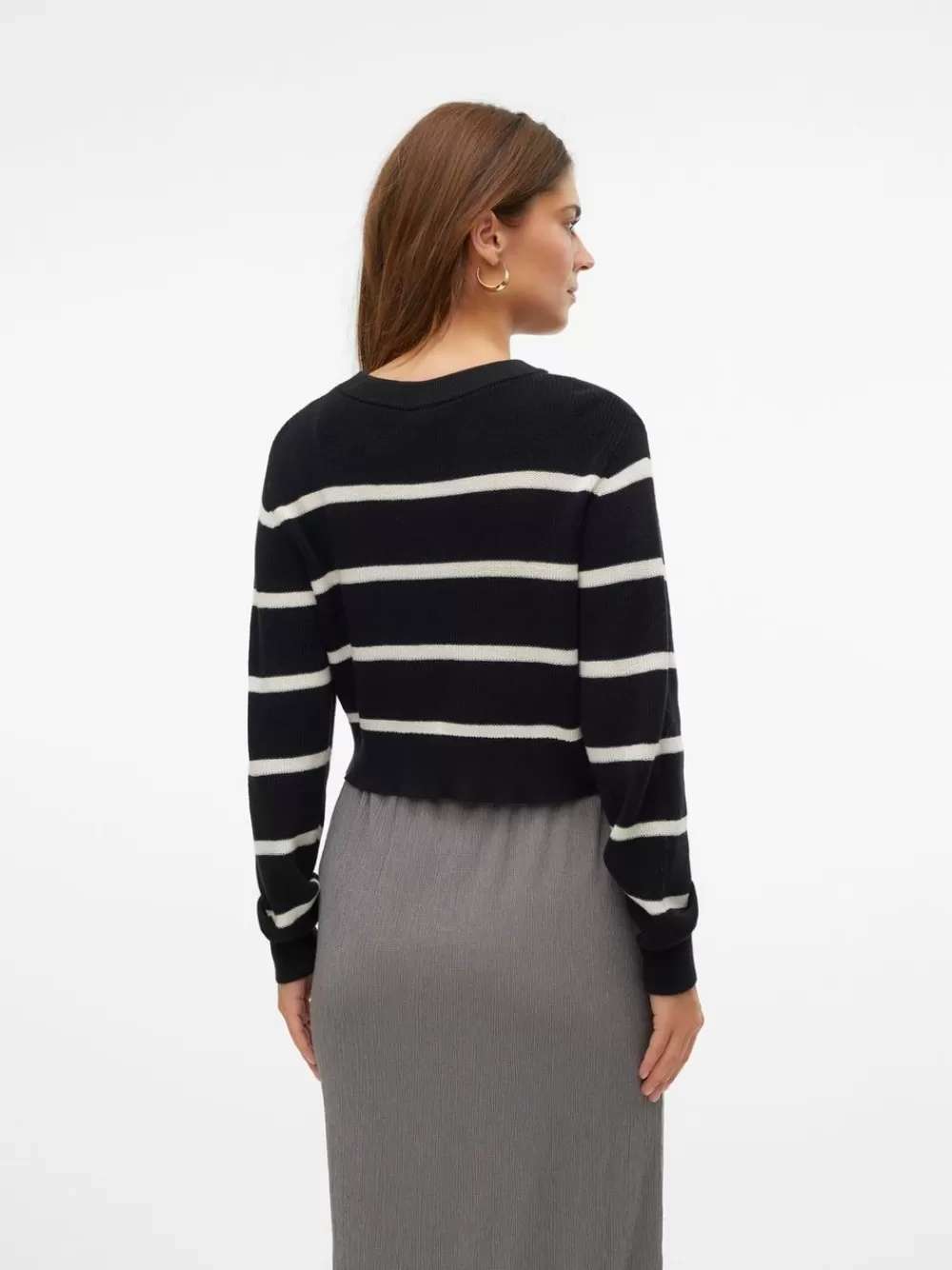 VERO MODA Regular fit Korkea kaulus Resorilliset hihansuut Neulepuserot Black Store