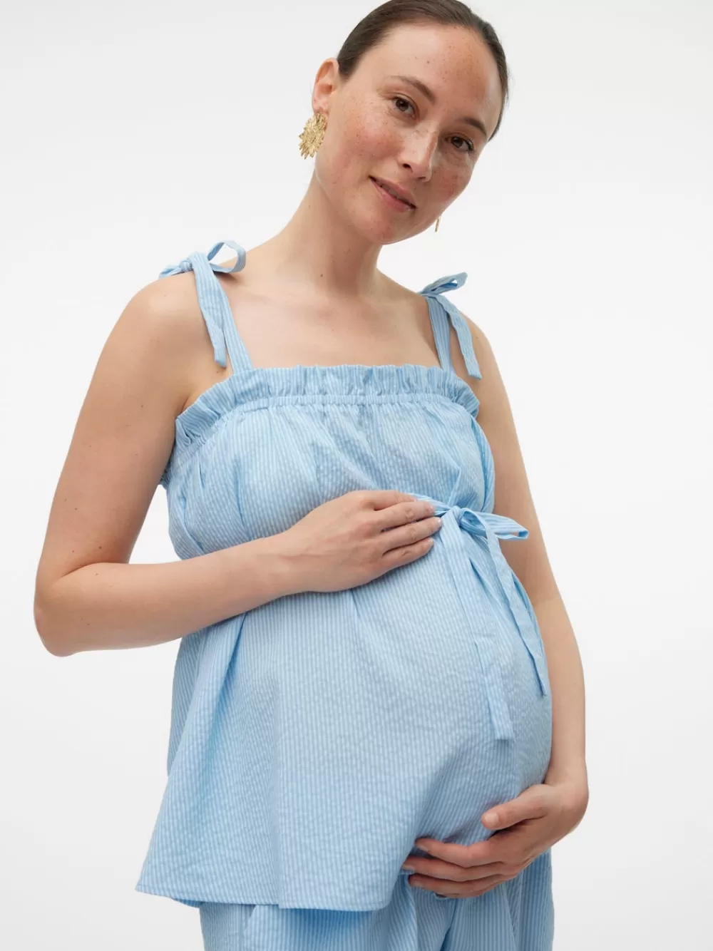 VERO MODA Regular fit Neliönmuotoinen pääntie Säädettävät olkaimet Topit Stonewash Cheap