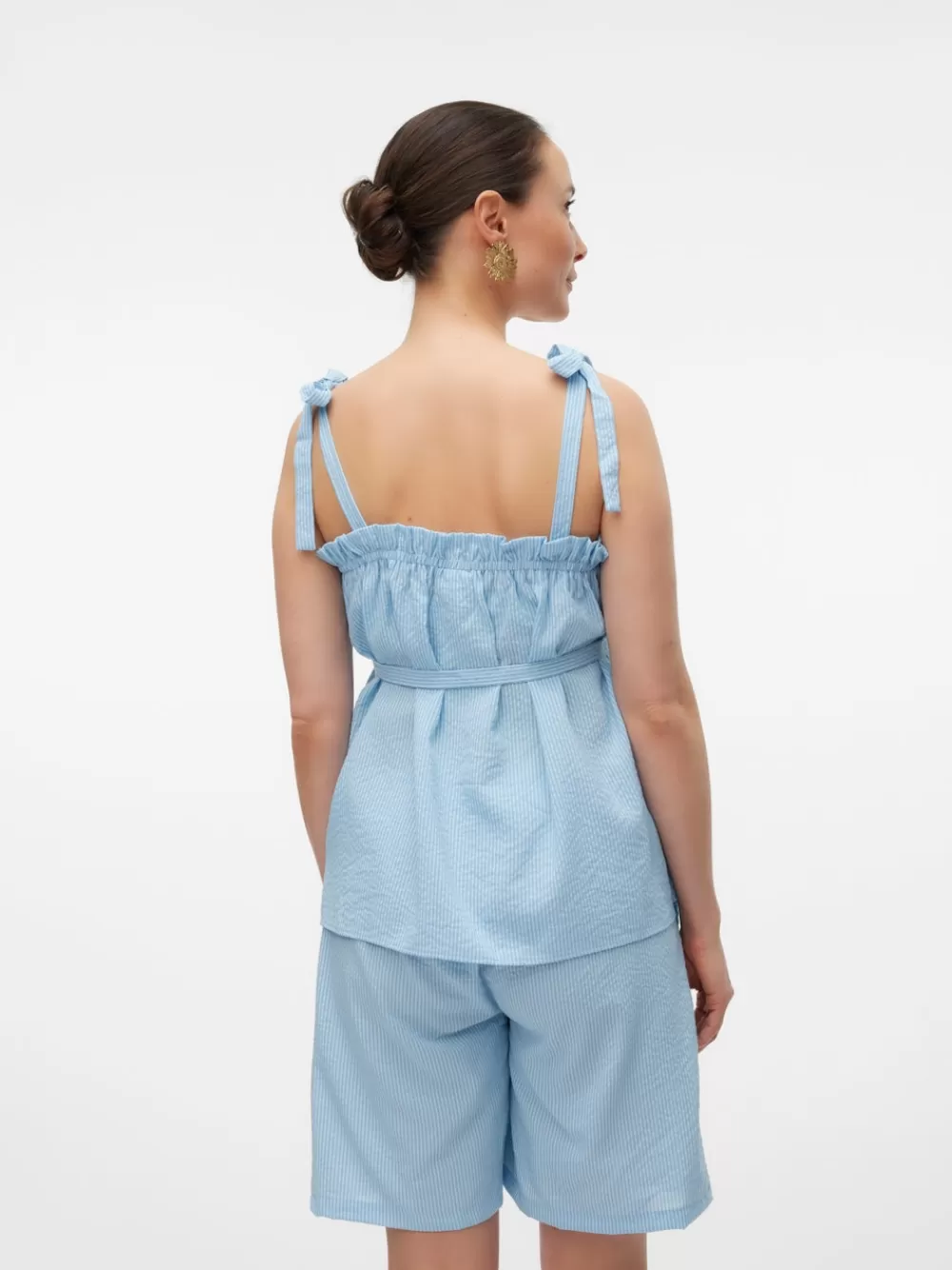VERO MODA Regular fit Neliönmuotoinen pääntie Säädettävät olkaimet Topit Stonewash Cheap