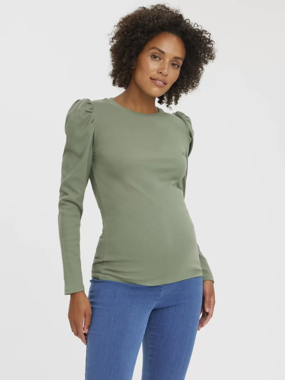 VERO MODA Regular fit O-pääntie Keinonahkaiset hihat Topit Laurel Wreath Store