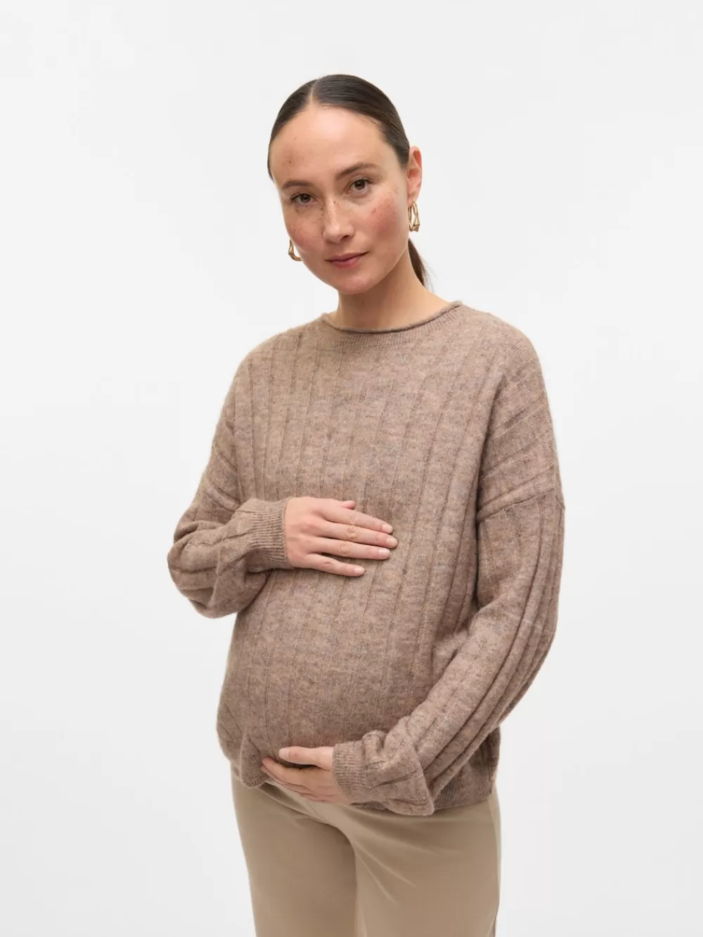 VERO MODA Regular fit O-pääntie Neulepuserot Silver Mink Best