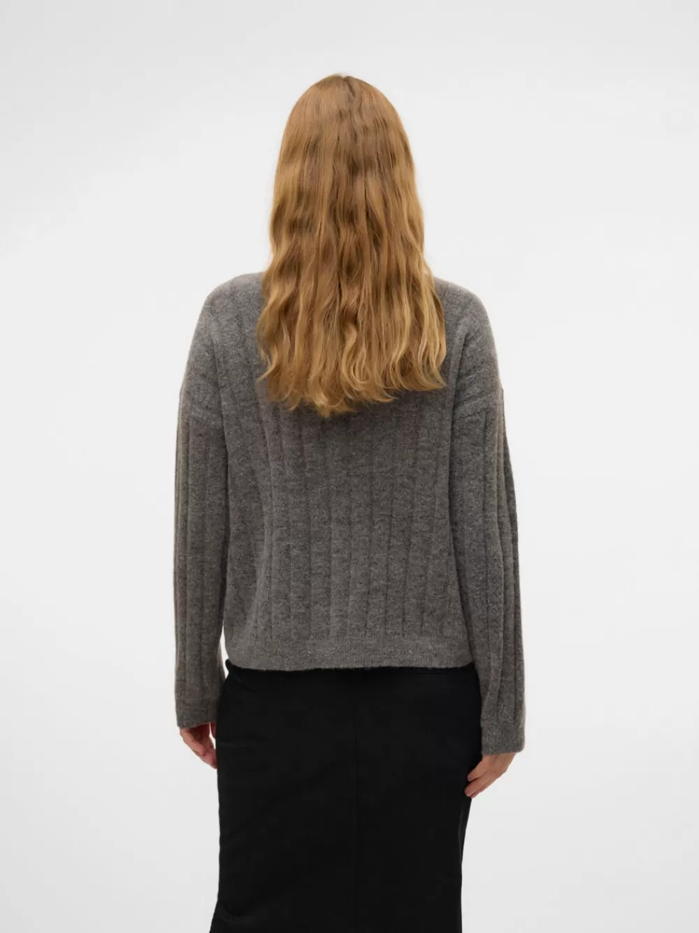 VERO MODA Regular fit O-pääntie Neulepuserot Medium Grey Melange Online