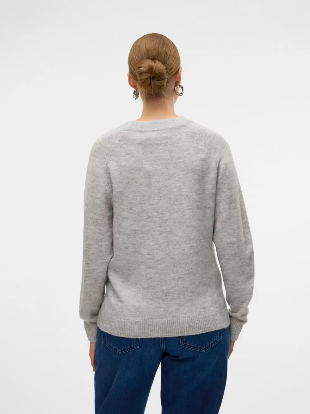 VERO MODA Regular fit O-pääntie Neulepuserot Light Grey Melange Cheap