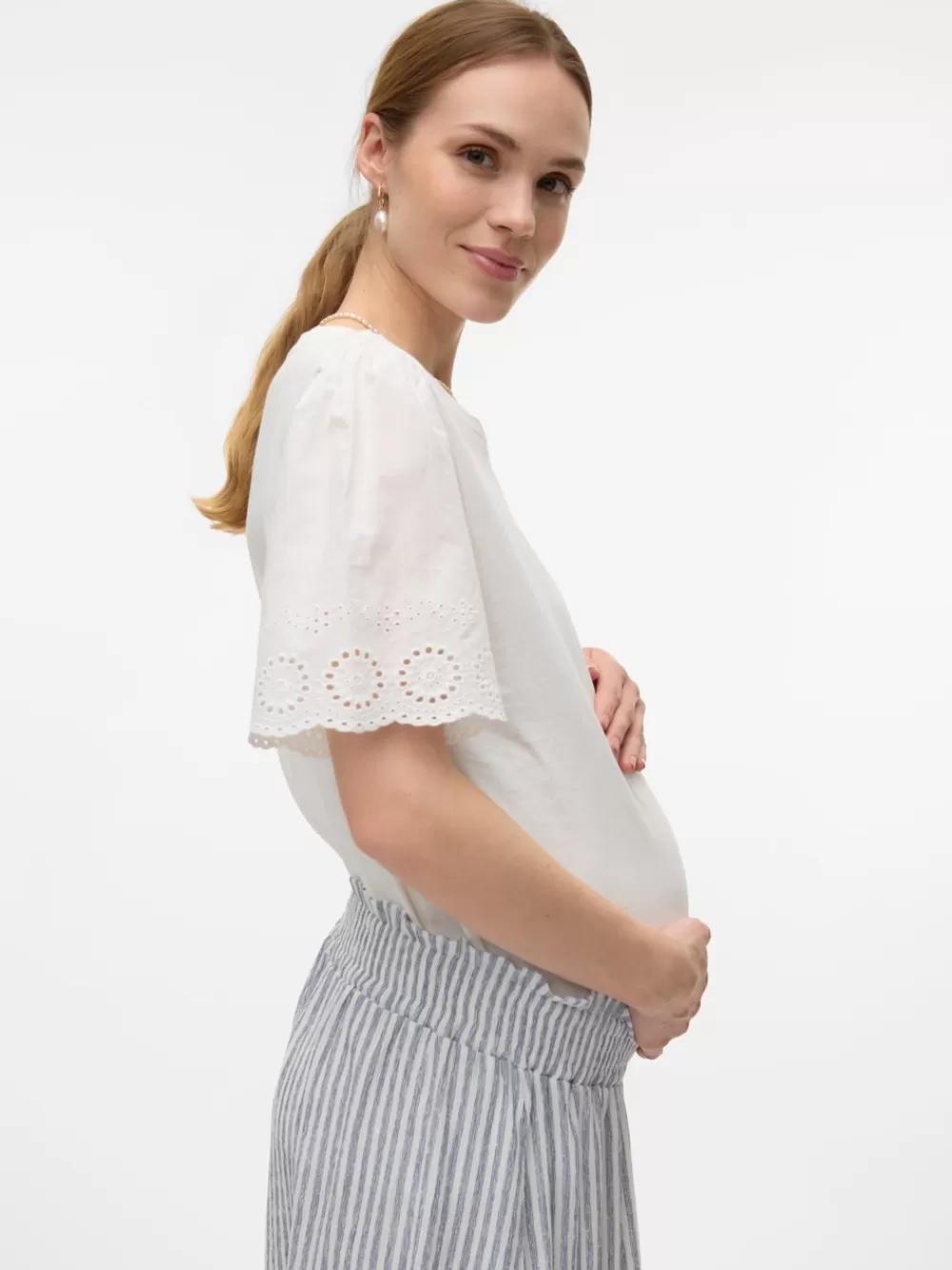 VERO MODA Regular fit O-pääntie Topit Snow White Cheap