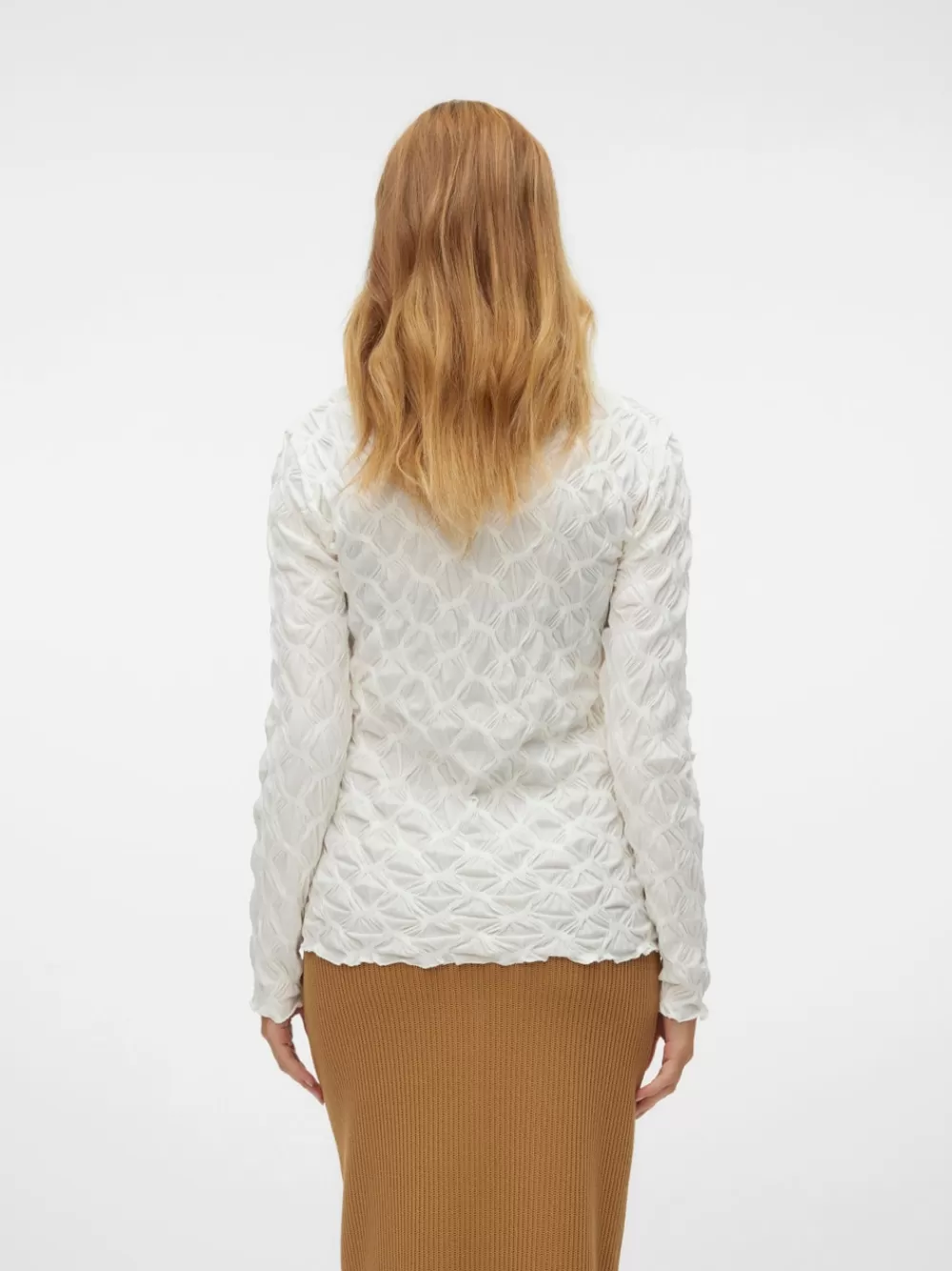 VERO MODA Regular fit O-pääntie Topit Snow White Discount
