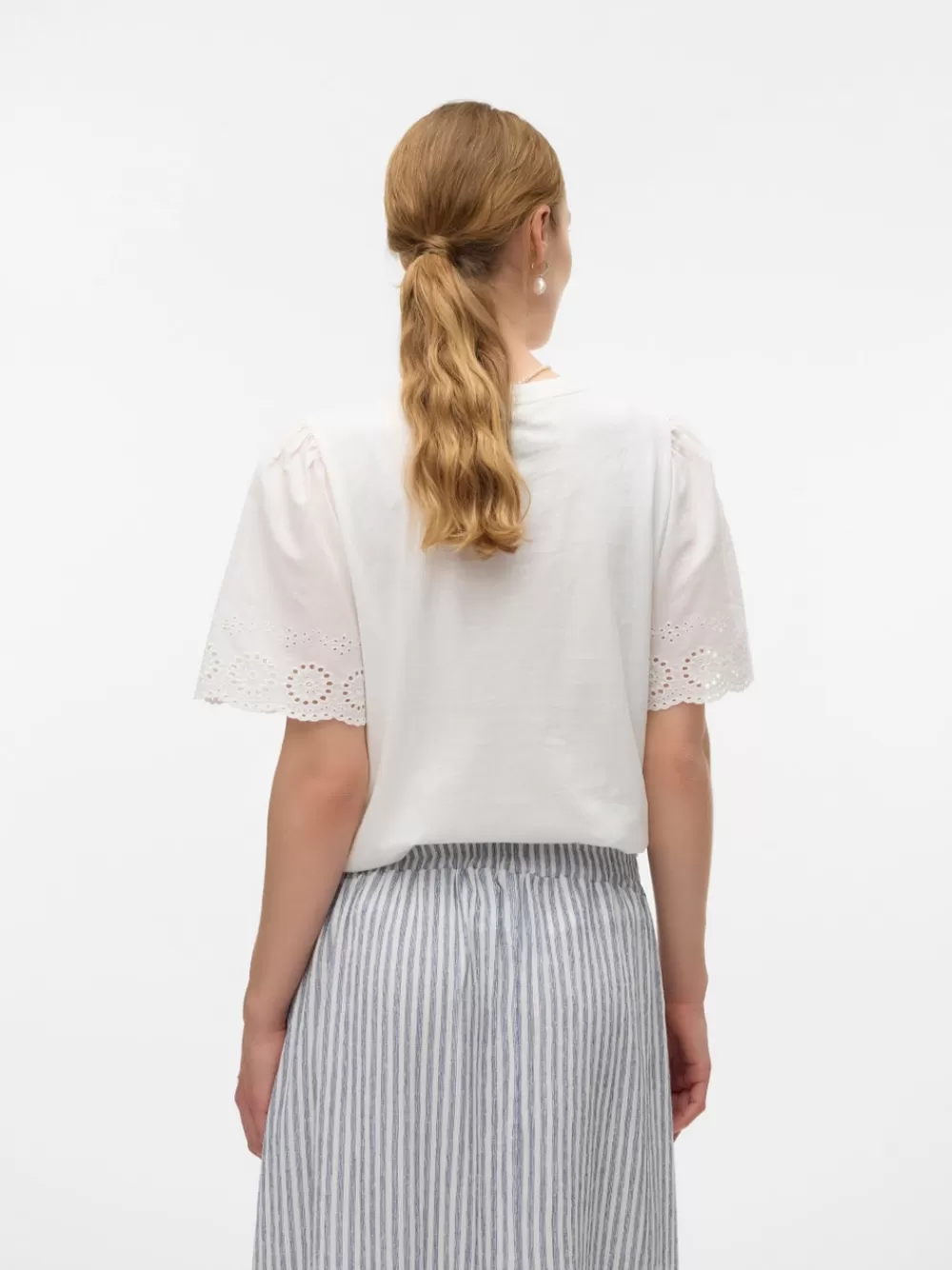 VERO MODA Regular fit O-pääntie Topit Snow White Cheap