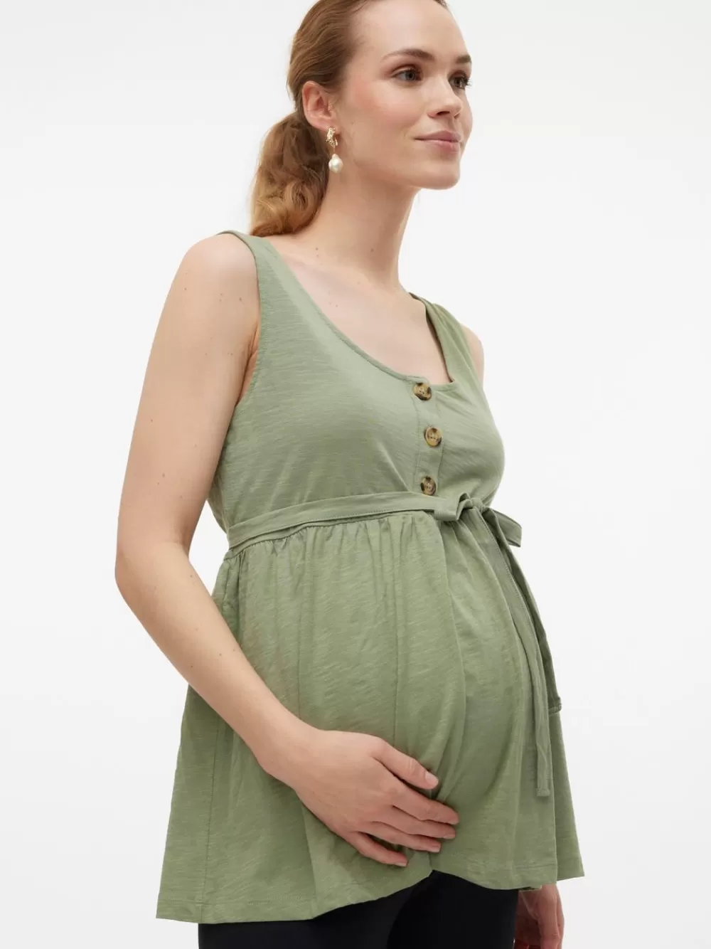 VERO MODA Regular fit U-pääntie Topit Hedge Green Cheap