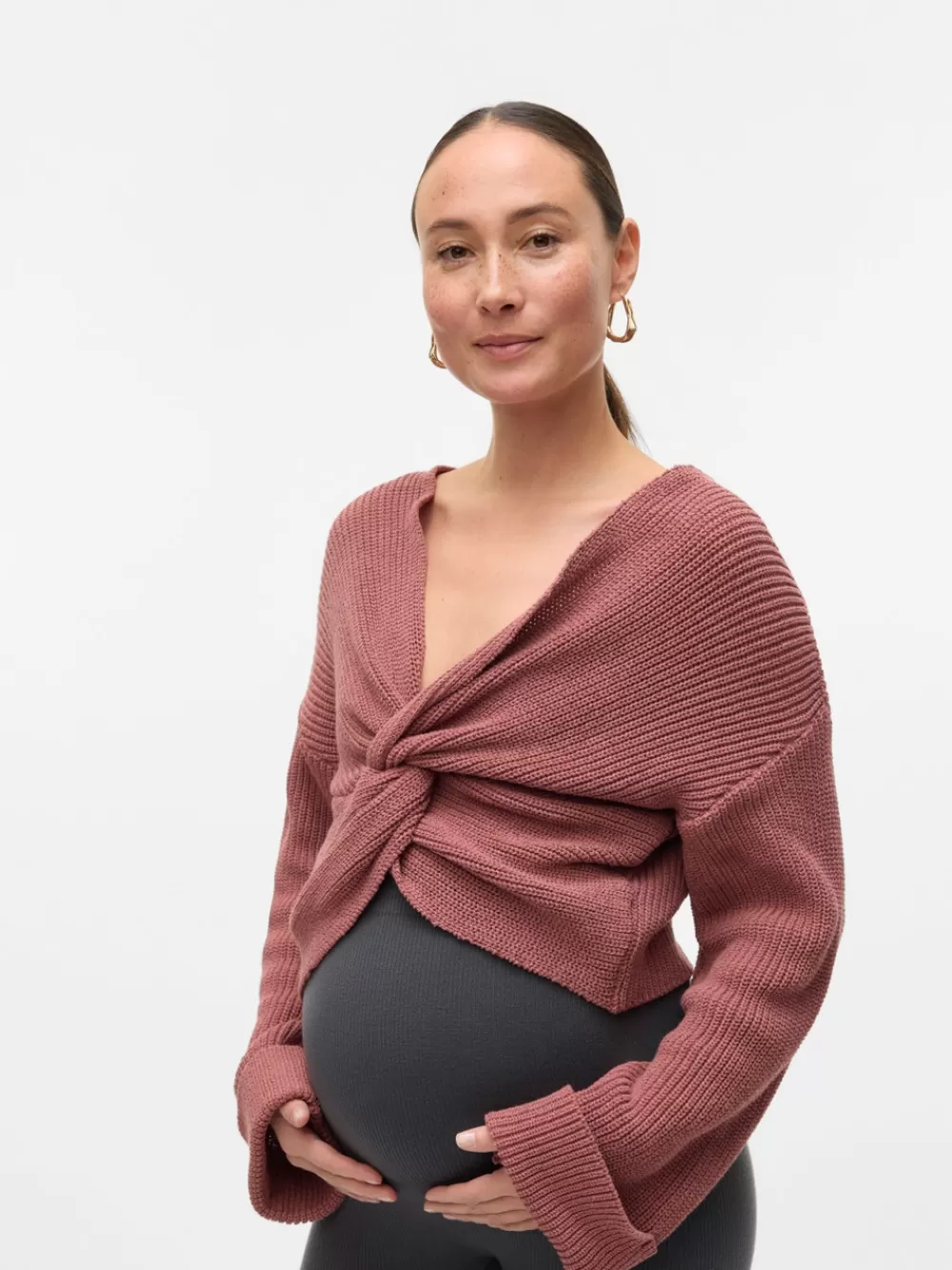 VERO MODA Regular fit V-pääntie Käännetyt hihansuut Pudotetut olkapäät Neulepuserot Nostalgia Rose Shop
