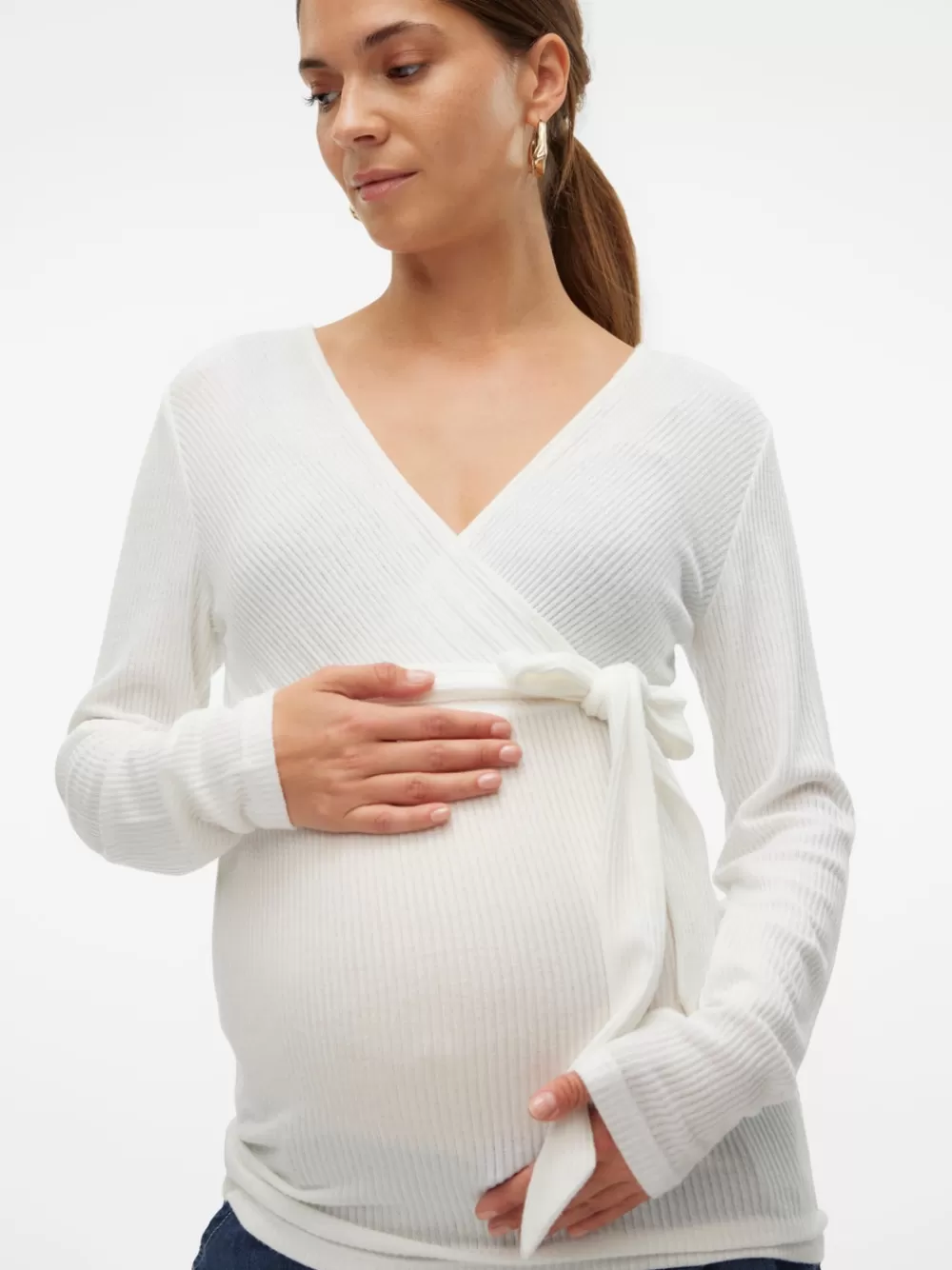 VERO MODA Regular fit V-pääntie Topit Snow White Fashion