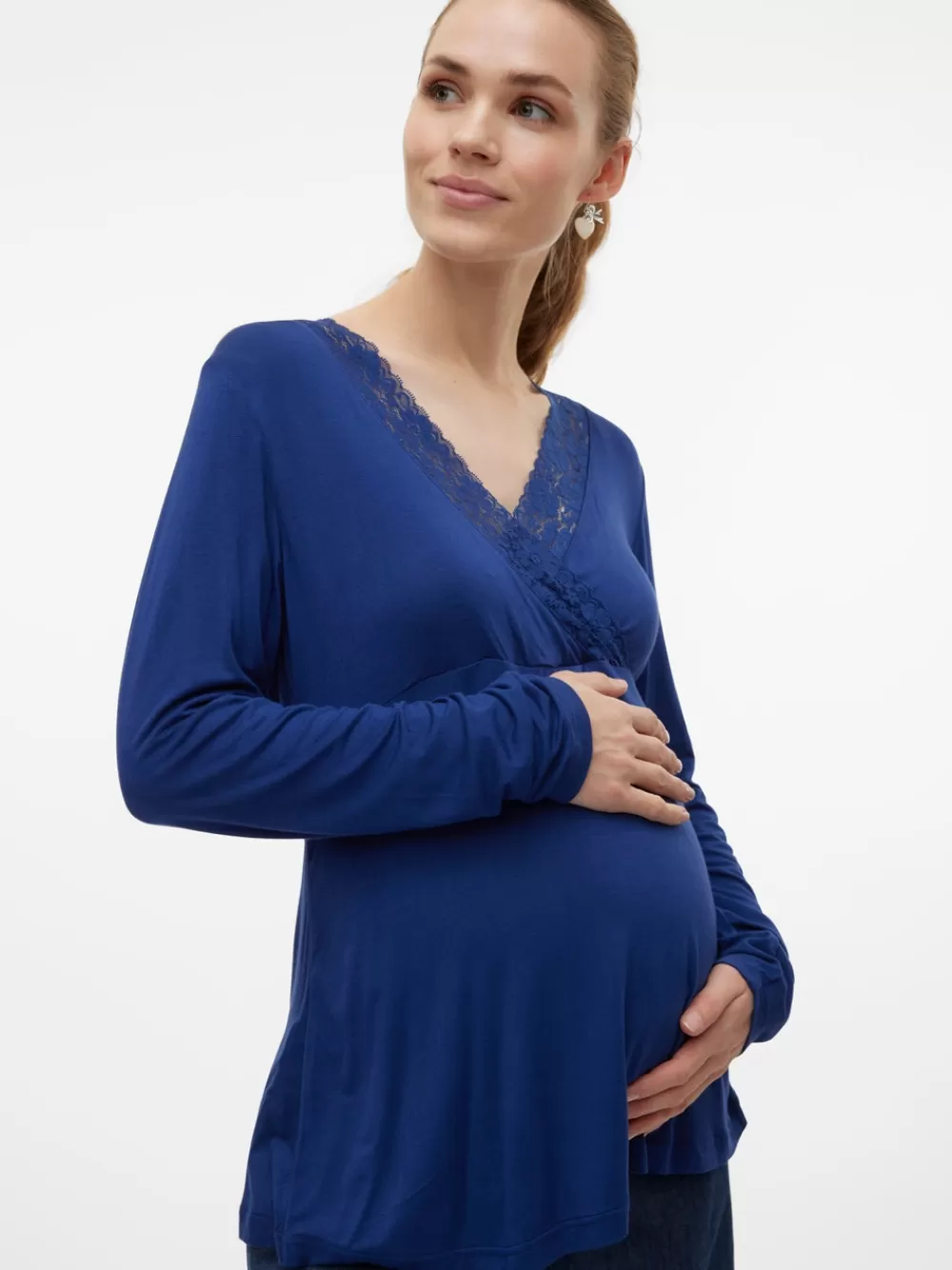 VERO MODA Regular fit V-pääntie Topit Medieval Blue New