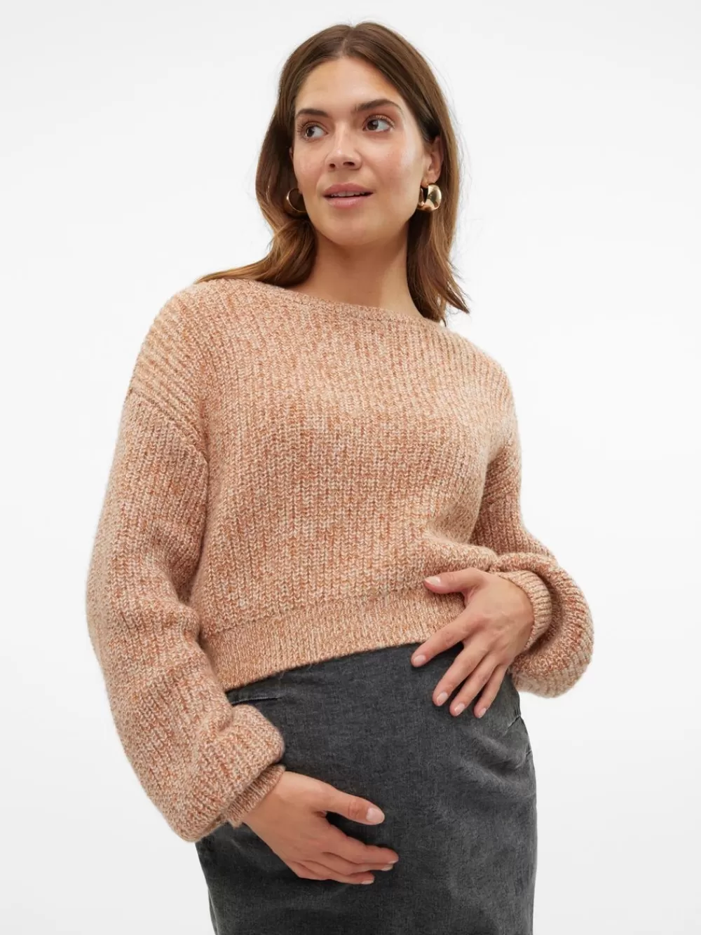 VERO MODA Regular fit V-pääntie Toppi Mocha Bisque Hot