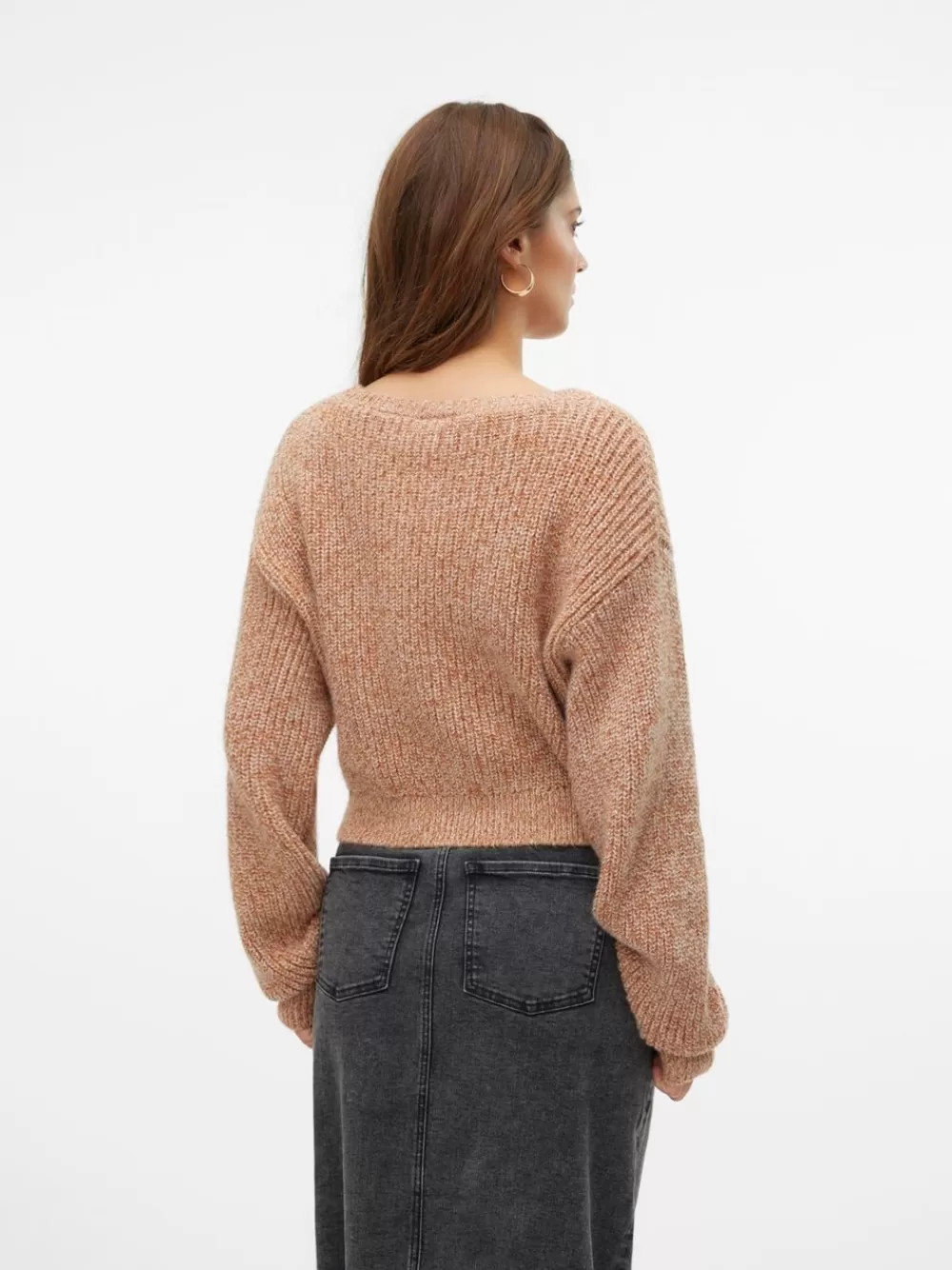 VERO MODA Regular fit V-pääntie Toppi Mocha Bisque Hot