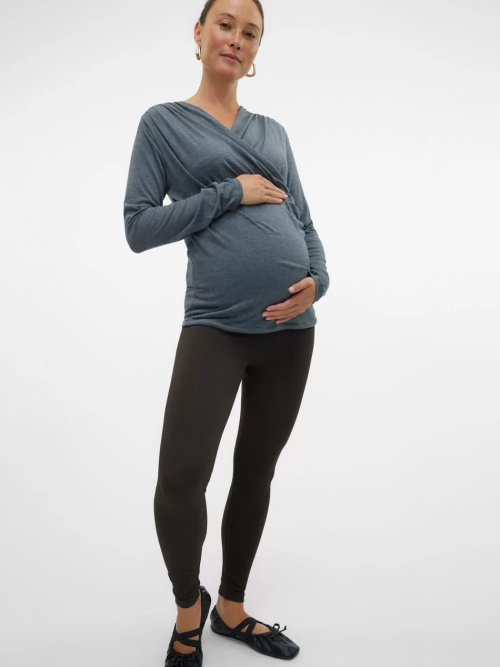 VERO MODA Slim fit Korkea vyötärö Leggingsit Java New