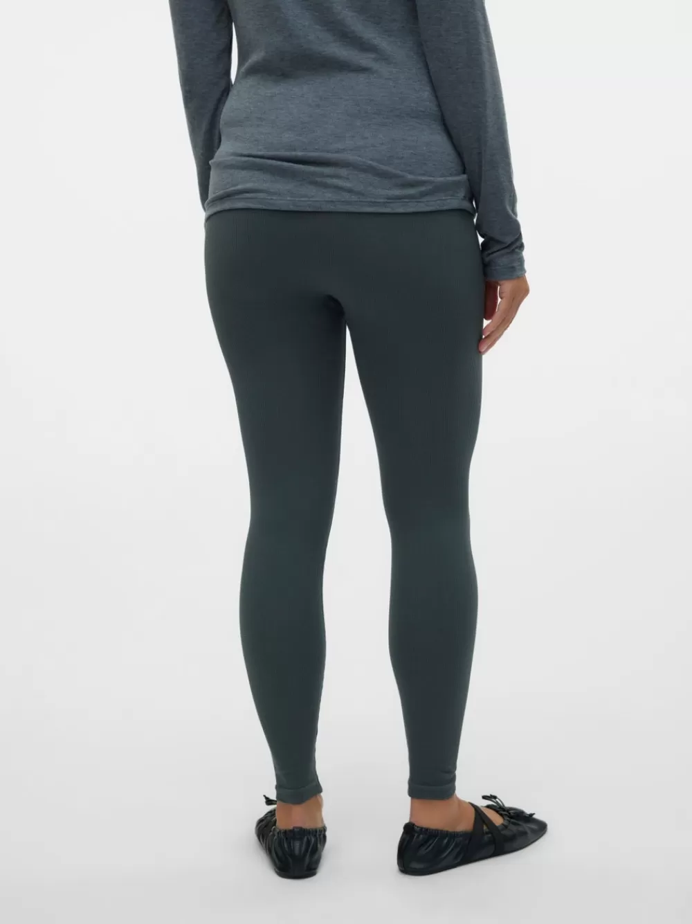 VERO MODA Slim fit Korkea vyötärö Leggingsit Asphalt New