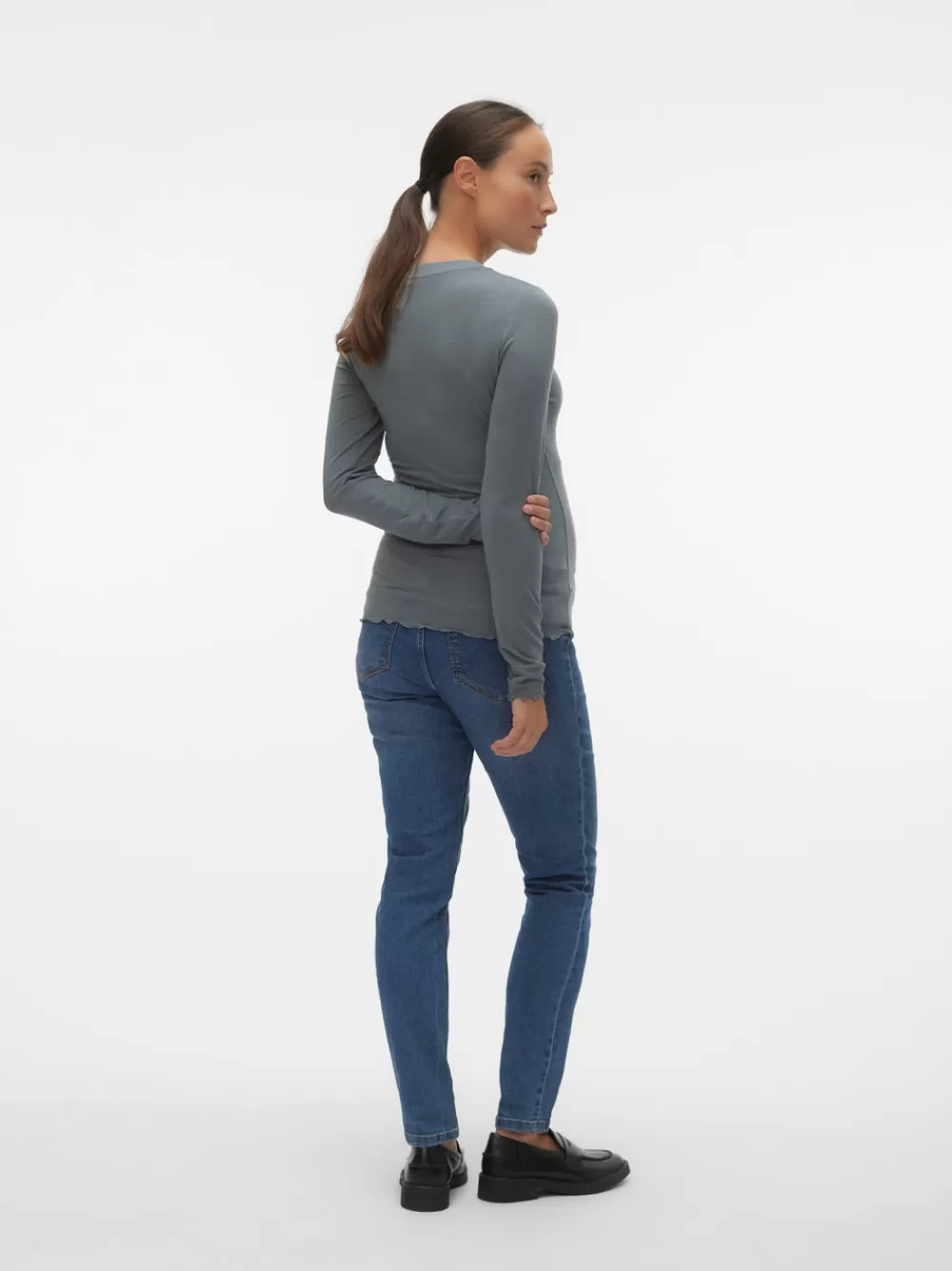 VERO MODA Slim fit O-pääntie Topit Balsam Green Hot