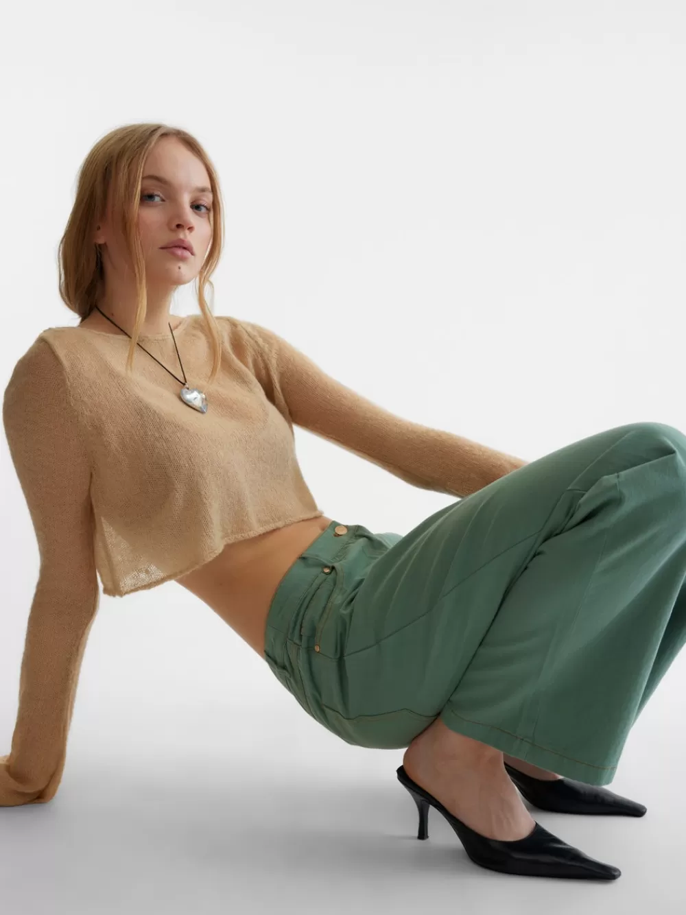 VERO MODA SNCAM Normaali vyötärö Regular fit Farkut Watercress Cheap