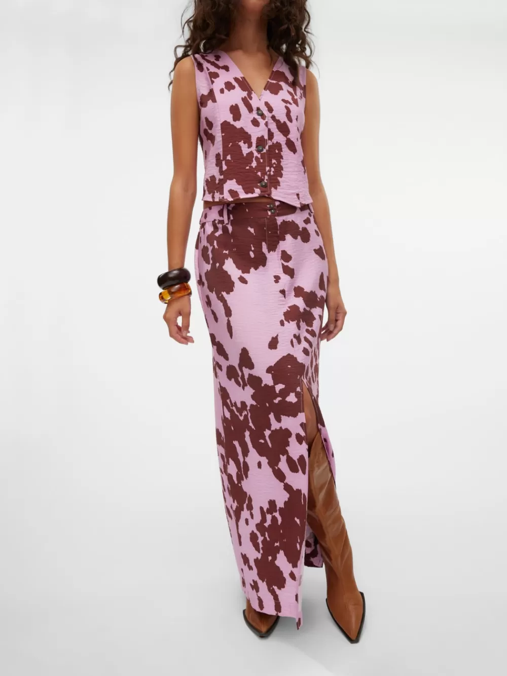 VERO MODA SNCORY Normaali vyötärö Pitkä hame Orchid Bouquet Hot