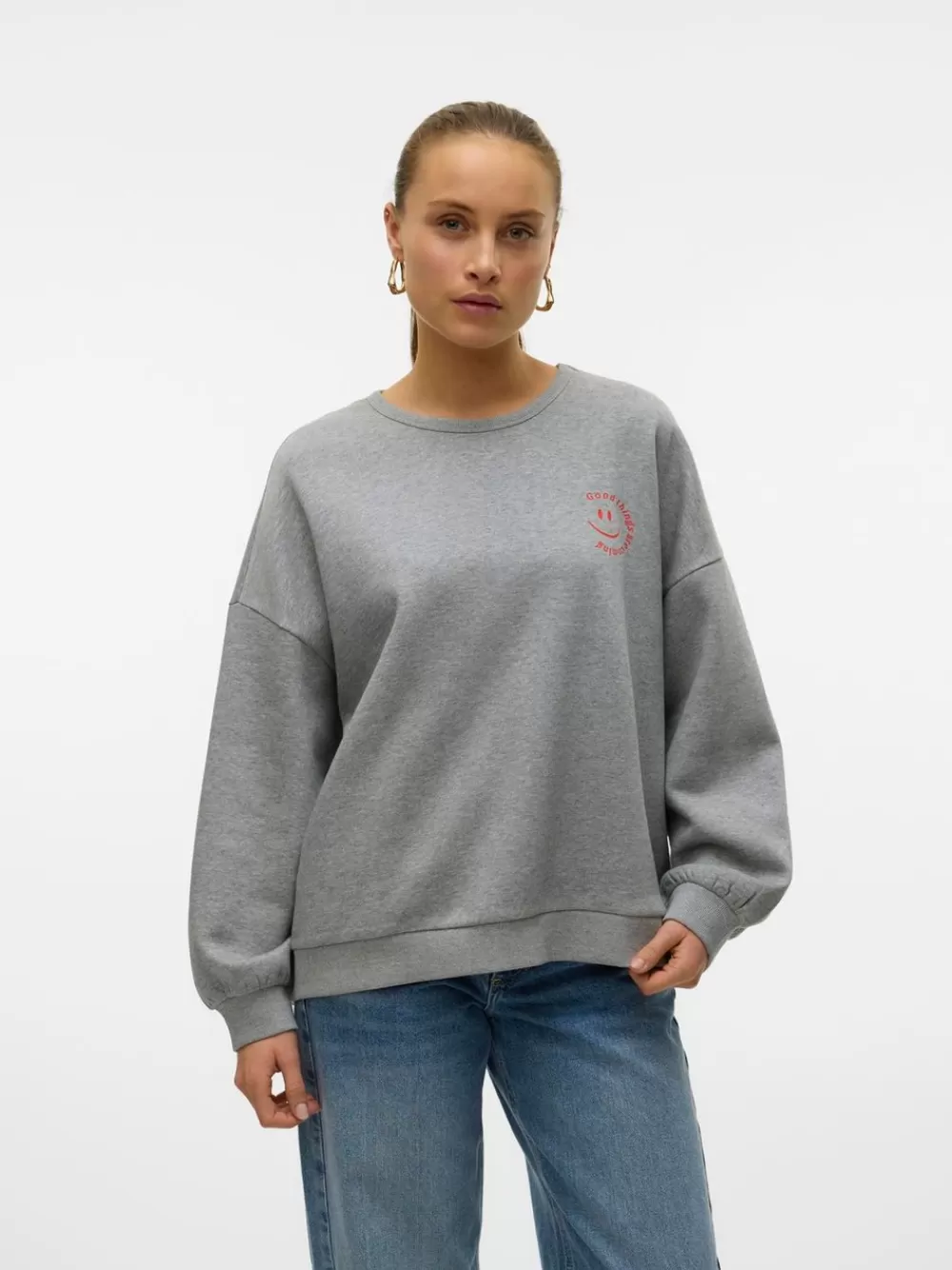 VERO MODA SNIA Svetarit Light Grey Melange Fashion