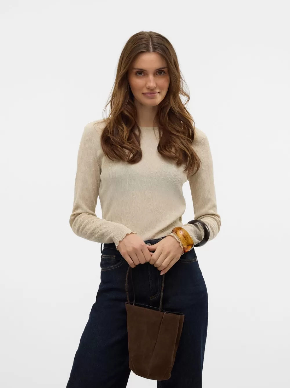 VERO MODA SNLUNA Topit Silver Lining Cheap