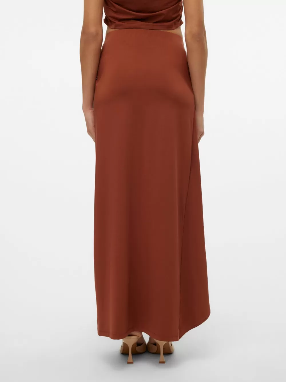 VERO MODA SNMILA Normaali vyötärö Pitkä hame Cherry Mahogany Best Sale