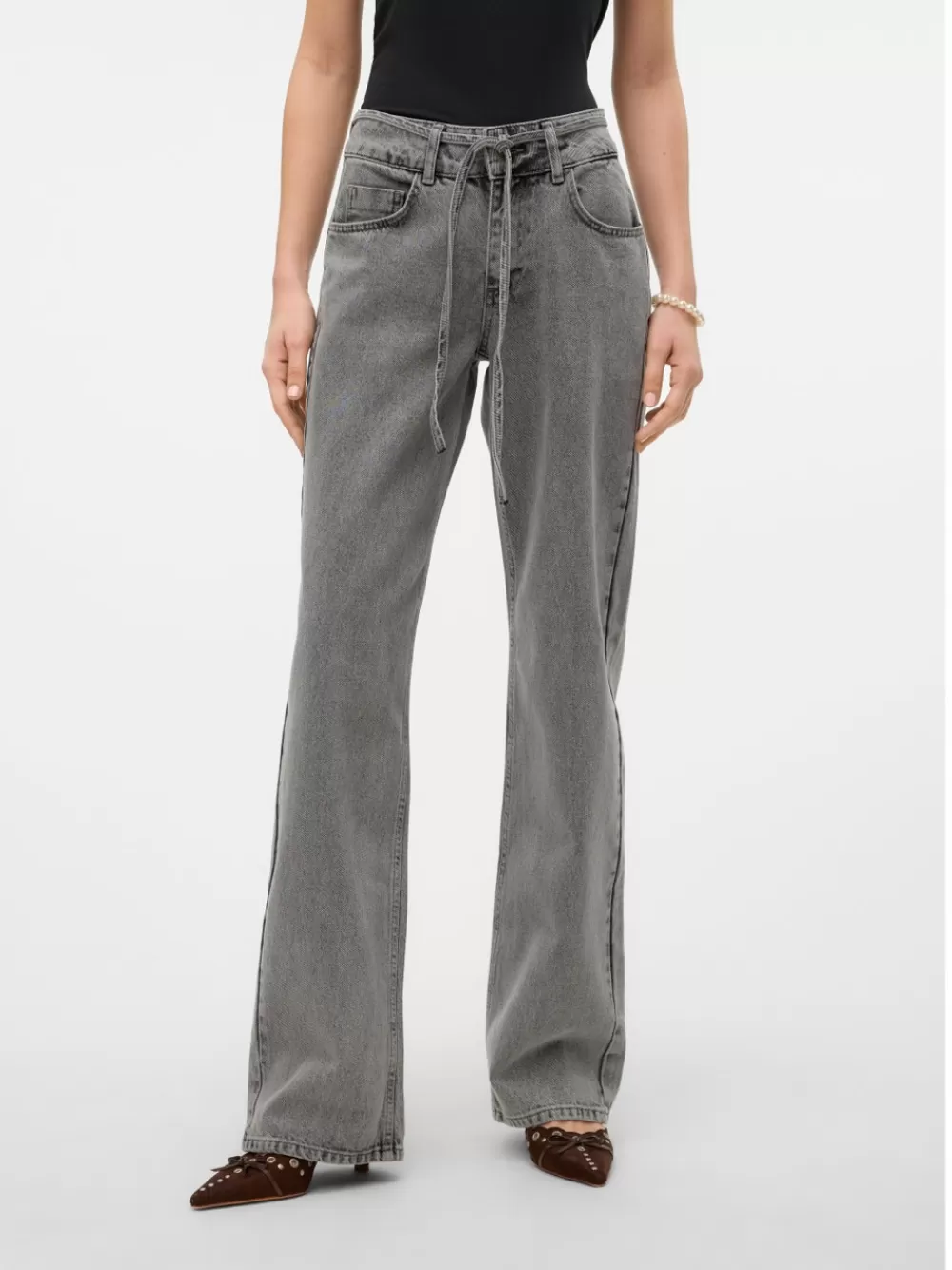 VERO MODA SNRANCY Loose fit Farkut Light Grey Denim New