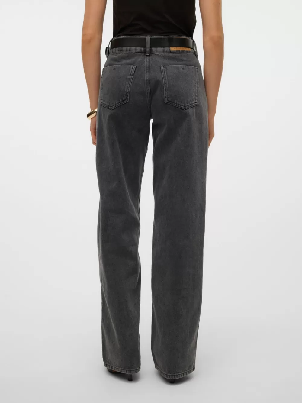 VERO MODA SNRANCY Normaali vyötärö Wide fit Farkut Dark Grey Denim Best