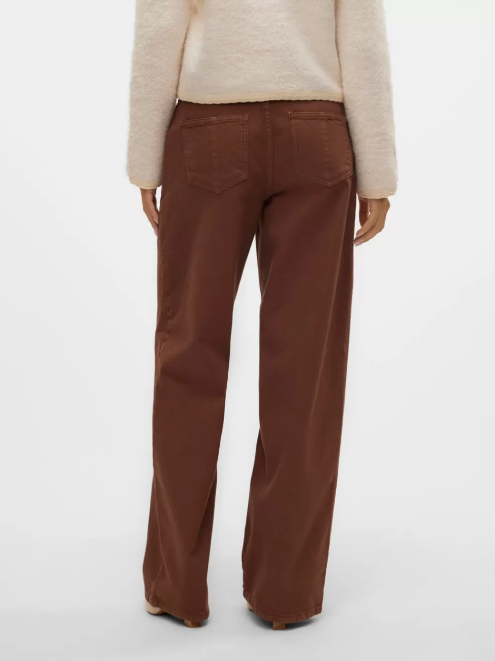VERO MODA SNROY Normaali vyötärö Straight fit Farkut Medium Brown Denim Outlet