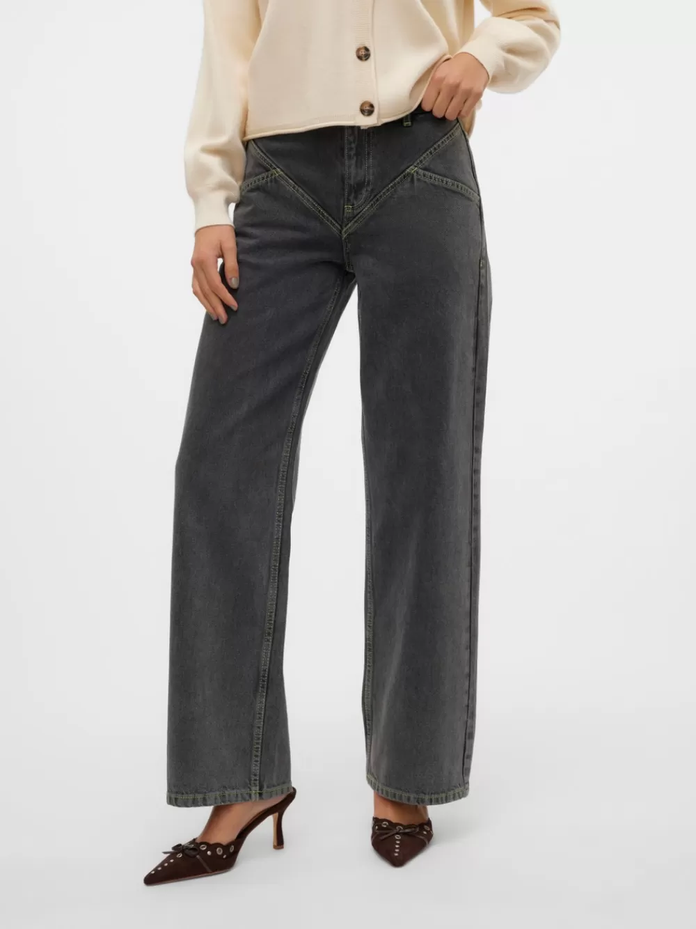 VERO MODA SNRUDI Straight fit Farkut Dark Grey Denim Best