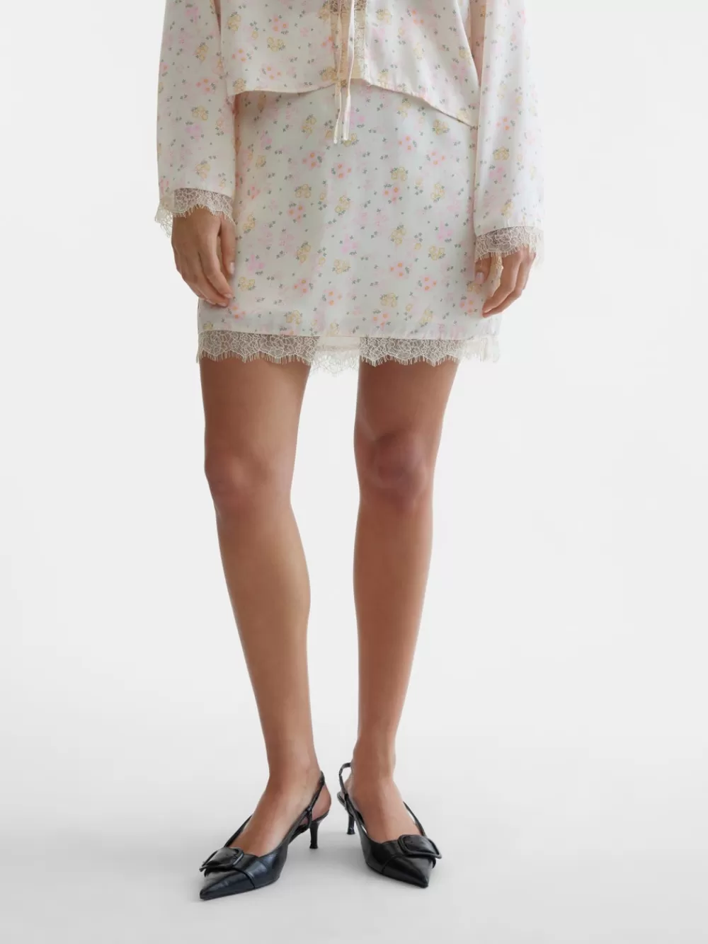 VERO MODA SNSALLY Korkea vyötärö Minihame White Swan Outlet
