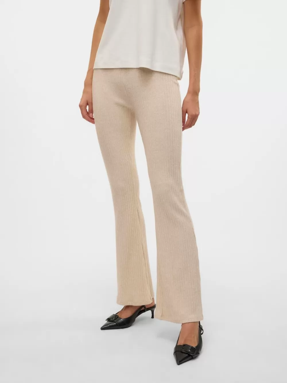 VERO MODA SNVIO Korkea vyötärö Housut Oatmeal Best Sale