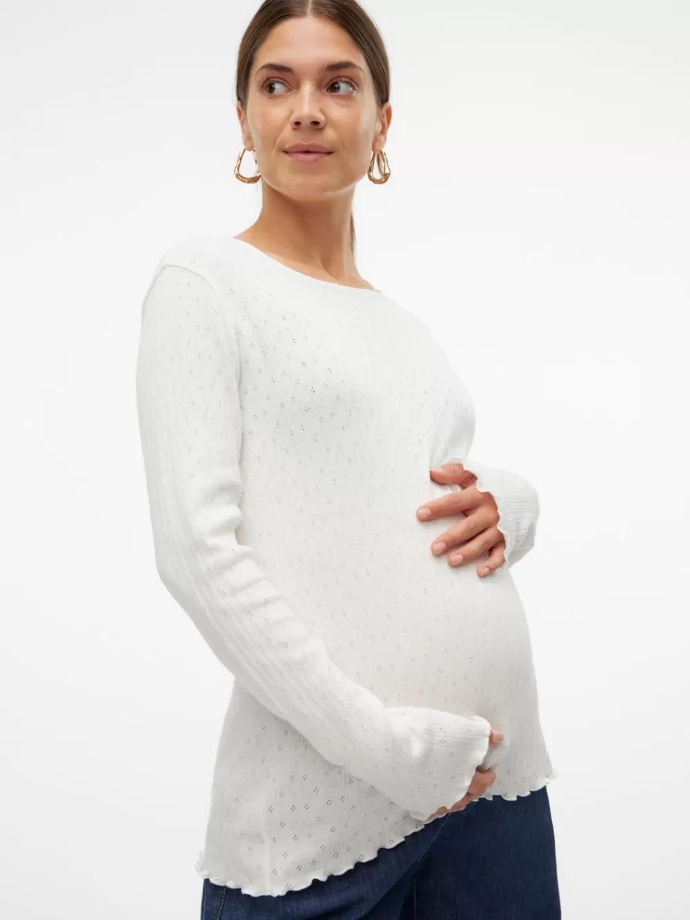 VERO MODA Tight fit O-pääntie Topit Bright White Sale