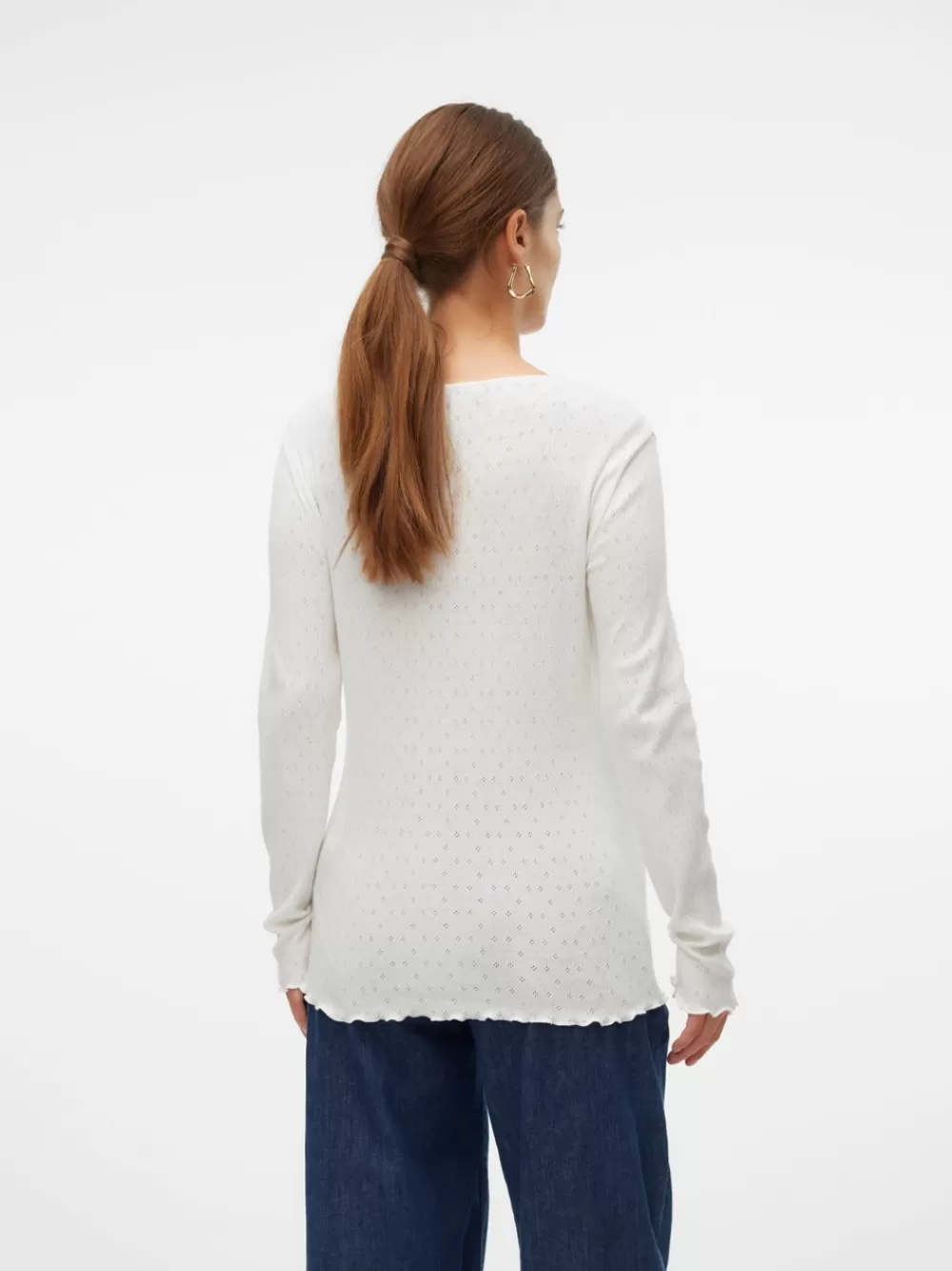 VERO MODA Tight fit O-pääntie Topit Bright White Sale