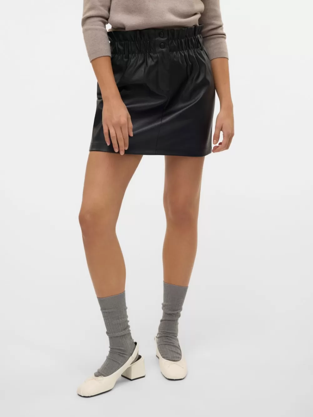 VERO MODA VMALVA Korkea vyötärö Lyhyt hame Black Clearance