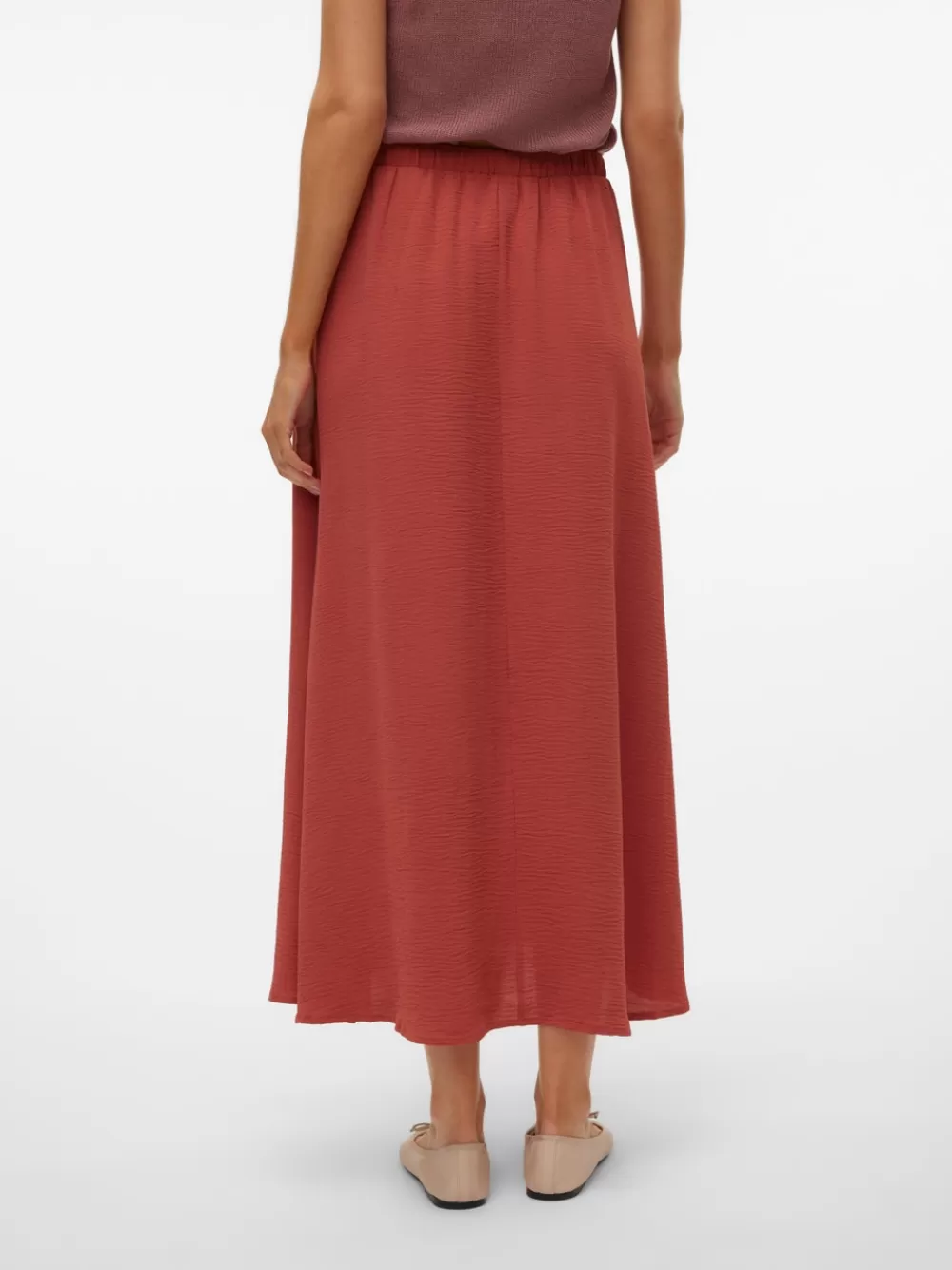 VERO MODA VMALVA Korkea vyötärö Pitkä hame Marsala New