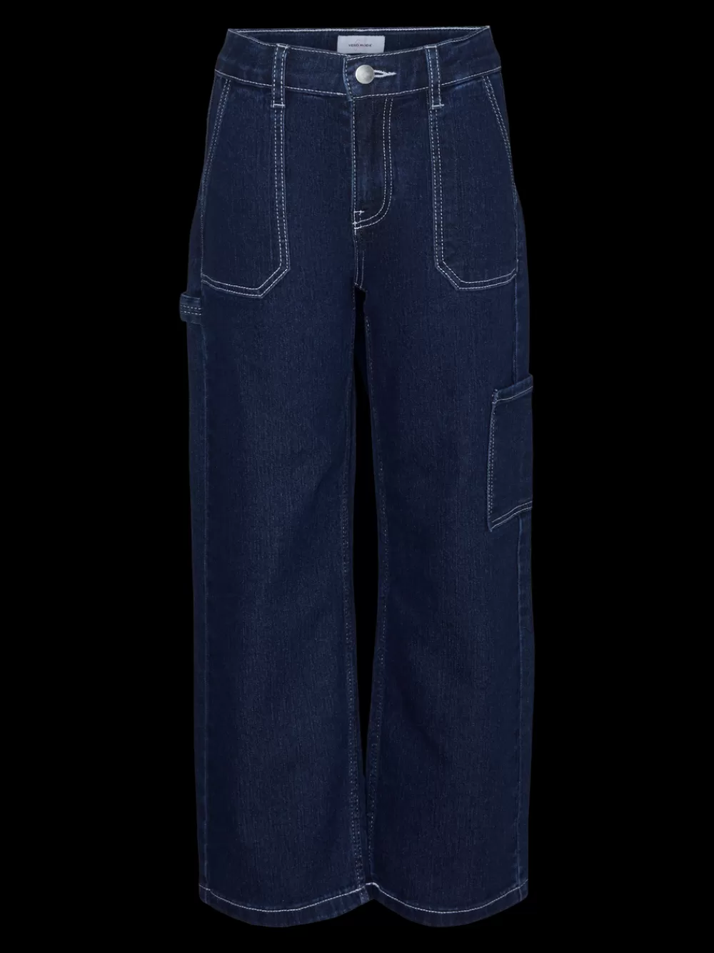 VERO MODA VMAMBER Korkea vyötärö Straight fit Farkut Dark Blue Denim Clearance