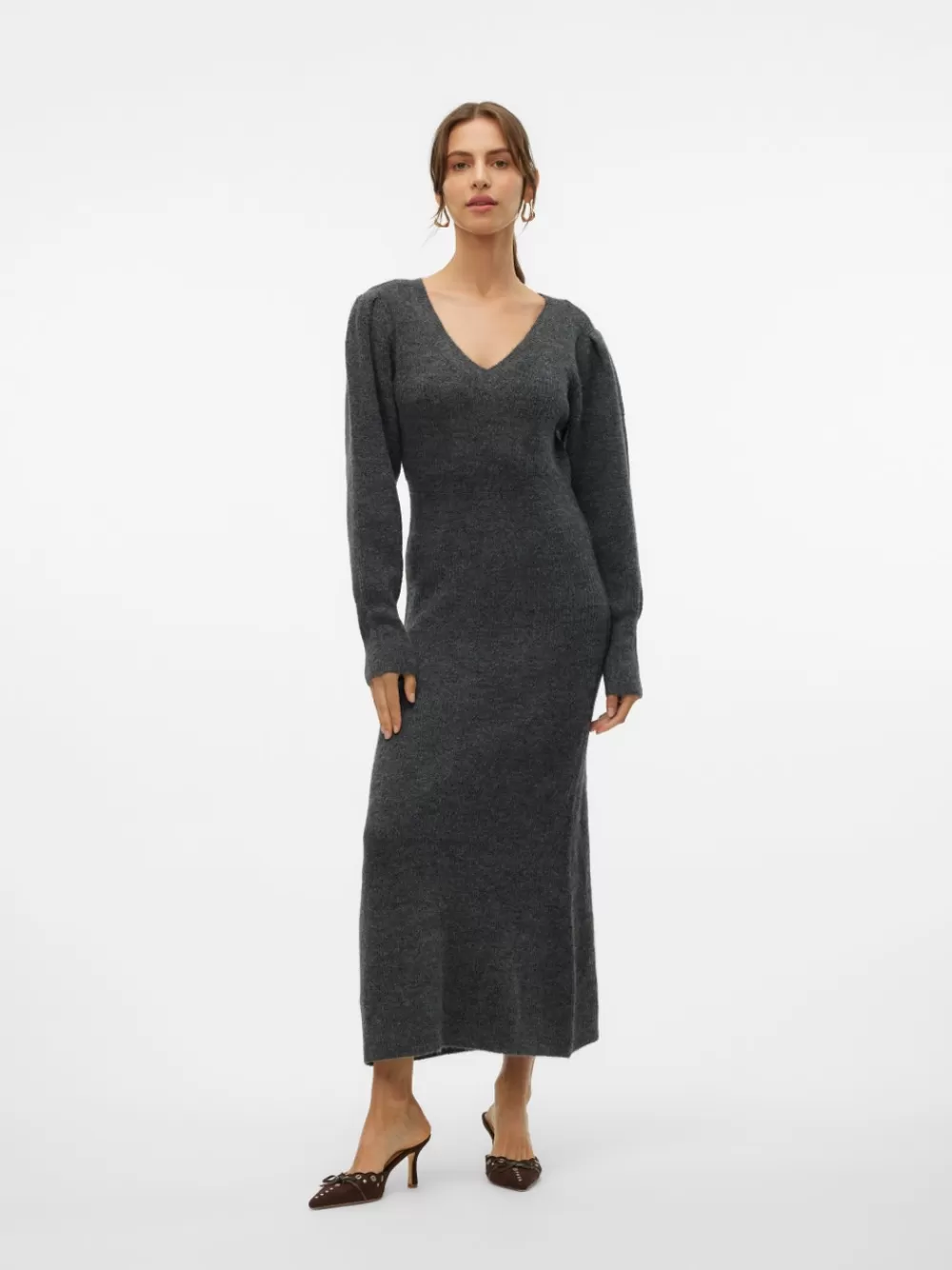 VERO MODA VMANGALINA Pitkä mekko Dark Grey Melange Flash Sale